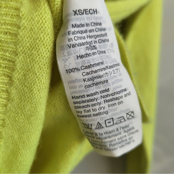 J. CREW Cashmere Crewneck Neon Lime Green Long Sleeve Sweater Sz XS - Picture 13 of 16